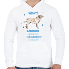 PRINTFASHION Vízöntő - Labrador - Férfi kapucnis pulóver - Fehér