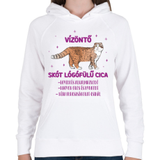 PRINTFASHION Vízöntő - Skót lógófülű cica - Női kapucnis pulóver - Fehér
