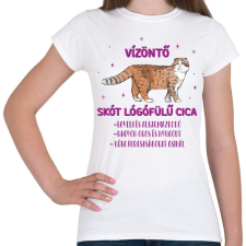 PRINTFASHION Vízöntő - Skót lógófülű cica - Női póló - Fehér női póló