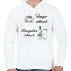 PRINTFASHION Vizsgaidőszak - Szorgalmi időszak - Férfi kapucnis pulóver - Fehér