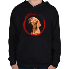 PRINTFASHION vizsla kutyus - férfi - Gyerek kapucnis pulóver - Fekete