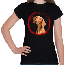 PRINTFASHION vizsla kutyus - férfi - Női póló - Fekete női póló