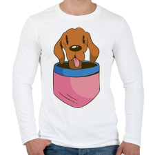PRINTFASHION Vizsla zsebben - Férfi hosszú ujjú póló - Fehér férfi póló