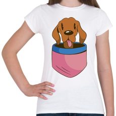 PRINTFASHION Vizsla zsebben - Női póló - Fehér