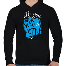 PRINTFASHION Vodka - Férfi kapucnis pulóver - Fekete