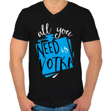 PRINTFASHION Vodka - Férfi V-nyakú póló - Fekete férfi póló