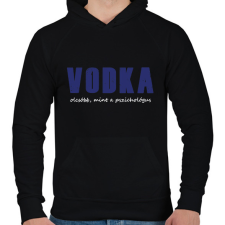 PRINTFASHION Vodka olcsóbb, mint a pszichológus - Férfi kapucnis pulóver - Fekete férfi pulóver, kardigán