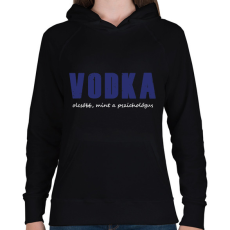 PRINTFASHION Vodka olcsóbb, mint a pszichológus - Női kapucnis pulóver - Fekete