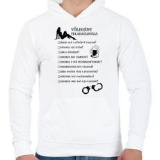 PRINTFASHION Vőlegény feladatlistája - Férfi kapucnis pulóver - Fehér