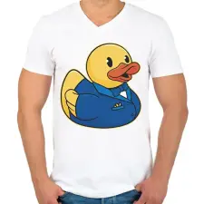 PRINTFASHION Vőlegény kacsa - Férfi V-nyakú póló - Fehér férfi póló