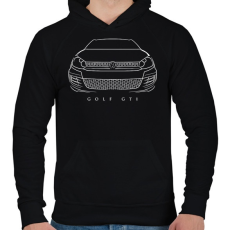 PRINTFASHION Volkswagen Golf GTI - Férfi kapucnis pulóver - Fekete