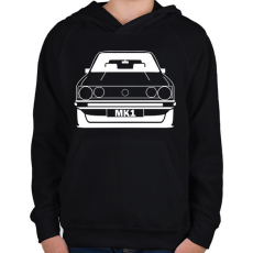 PRINTFASHION Volkswagen golf Mk1  - Gyerek kapucnis pulóver - Fekete
