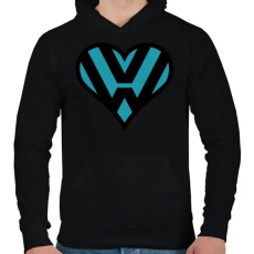 PRINTFASHION Volkswagen love - Férfi kapucnis pulóver - Fekete