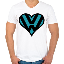PRINTFASHION Volkswagen love - Férfi V-nyakú póló - Fehér férfi póló