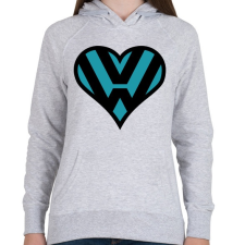 PRINTFASHION Volkswagen love - Női kapucnis pulóver - Sport szürke női pulóver, kardigán
