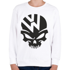 PRINTFASHION Volkswagen Skull - Gyerek pulóver - Fehér