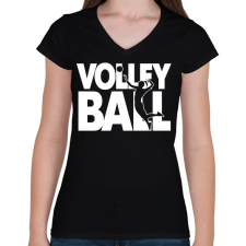 PRINTFASHION Volleball - Röplabda - Női V-nyakú póló - Fekete női póló