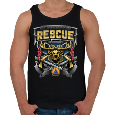 PRINTFASHION Volunteer Rescue - Férfi atléta - Fekete atléta, trikó