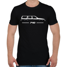 PRINTFASHION Volvo 740 (2) - Férfi póló - Fekete férfi póló