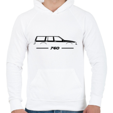 PRINTFASHION Volvo 760 (1) - Férfi kapucnis pulóver - Fehér férfi pulóver, kardigán