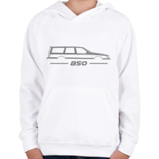 PRINTFASHION Volvo 850 Grey - Gyerek kapucnis pulóver - Fehér gyerek pulóver, kardigán