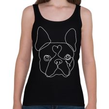 PRINTFASHION Vonalas Boston terrier - Női atléta - Fekete női trikó
