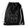 PRINTFASHION Vonalas Boston terrier - Sportzsák, Tornazsák - Fekete