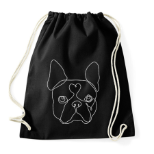 PRINTFASHION Vonalas Boston terrier - Sportzsák, Tornazsák - Fekete tornazsák