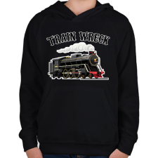 PRINTFASHION Vonat  - Gyerek kapucnis pulóver - Fekete gyerek pulóver, kardigán