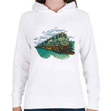 PRINTFASHION Vonat - Női kapucnis pulóver - Fehér női pulóver, kardigán