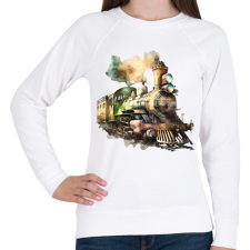 PRINTFASHION vonat - Női pulóver - Fehér női pulóver, kardigán