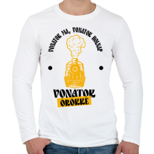 PRINTFASHION Vonatok ma, holnap, örökké - Férfi hosszú ujjú póló - Fehér férfi póló