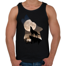 PRINTFASHION Vonyító farkas - Férfi atléta - Fekete atléta, trikó