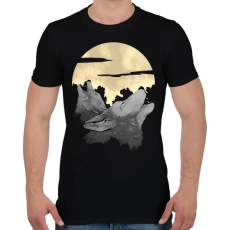 PRINTFASHION Vonyító farkasok - Férfi póló - Fekete