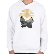PRINTFASHION Vonyító farkasok - Gyerek kapucnis pulóver - Fehér