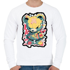 PRINTFASHION Voodoo maci - Férfi pulóver - Fehér férfi pulóver, kardigán