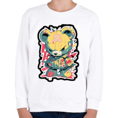 PRINTFASHION Voodoo maci - Gyerek pulóver - Fehér