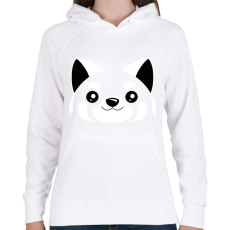 PRINTFASHION Vörös macskamedve - Női kapucnis pulóver - Fehér