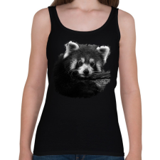 PRINTFASHION Vörös panda (fekete-fehér újság) - Női atléta - Fekete női trikó