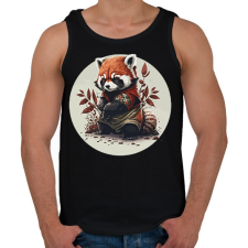PRINTFASHION Vörös panda - Férfi atléta - Fekete atléta, trikó