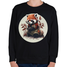 PRINTFASHION Vörös panda - Gyerek pulóver - Fekete
