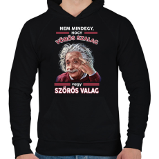 PRINTFASHION Vörös szalag?! - Férfi kapucnis pulóver - Fekete