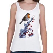 PRINTFASHION Vörösbegy - Női atléta - Fehér női trikó