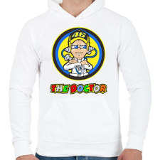 PRINTFASHION VR46 The Doctor - Férfi kapucnis pulóver - Fehér férfi pulóver, kardigán