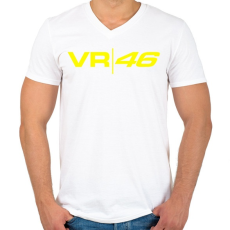 PRINTFASHION VR 46 - Férfi V-nyakú póló - Fehér