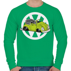 PRINTFASHION VW bogár zöld - Férfi pulóver - Zöld