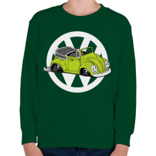 PRINTFASHION VW bogár zöld - Gyerek pulóver - Sötétzöld gyerek pulóver, kardigán