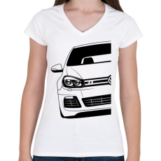 PRINTFASHION VW Golf - Női V-nyakú póló - Fehér