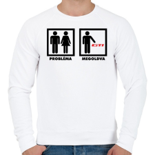 PRINTFASHION VW Problem Solved - Férfi pulóver - Fehér férfi pulóver, kardigán