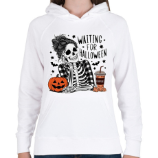 PRINTFASHION Waiting  for Halloween - Női kapucnis pulóver - Fehér